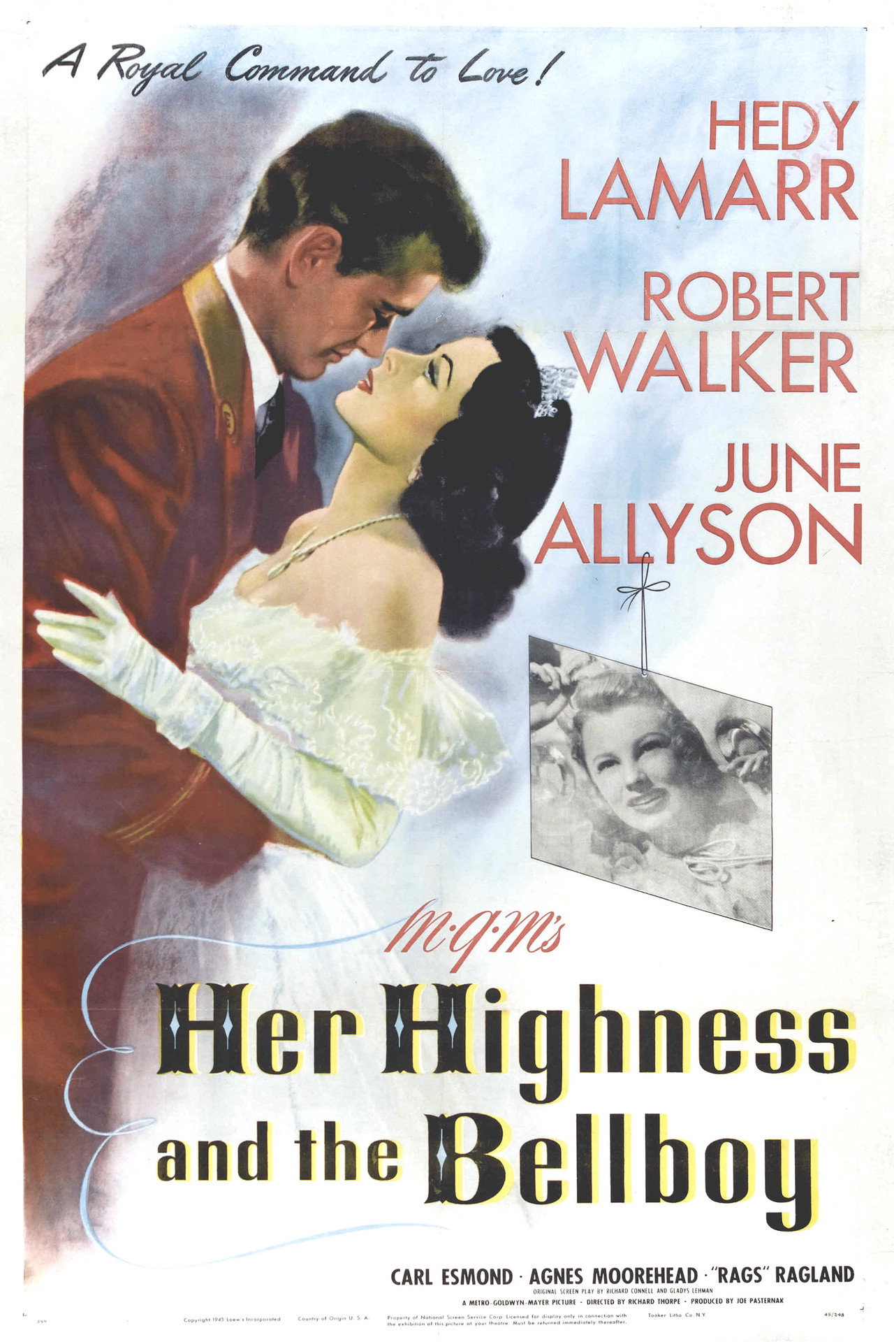 Her Highness and the Bellboy (1945) poster
